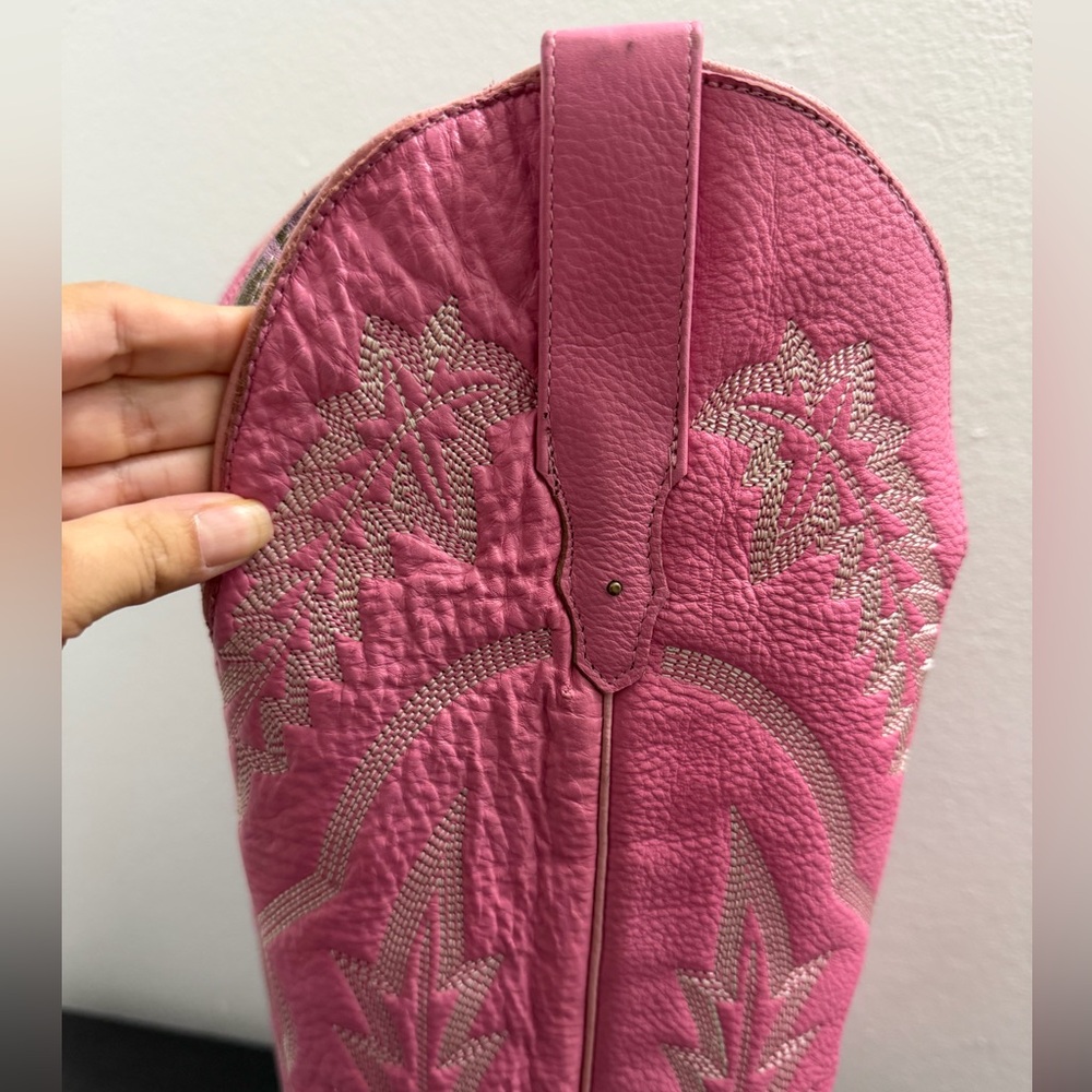 Rock’em Pink Western Cowboy Boots 100% Genuine Leather Made in Mexico - Picture 6 of 8